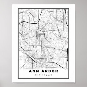 Poster Mapa Ann Arbor