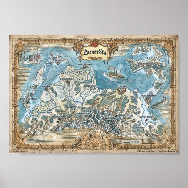 Poster Mapa anotado da Lamordia (Frente)