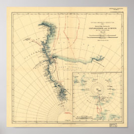 Poster Mapa Antecipado da Expedição Antártica e Inquérito
