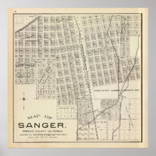 Poster Mapa antigo da AC Sanger (1891)
