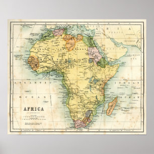 Póster Mapa antigo da África