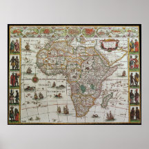 Mapa antigo da África, c. 1635