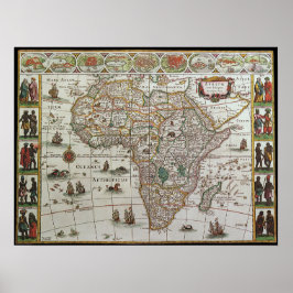 Póster Mapa antigo da África, c. 1635