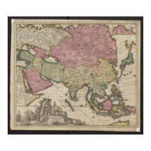 Mapa Antigo da Ásia 1700, Cartaz da China
