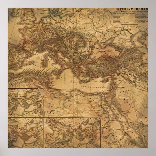 Poster Mapa Antigo da Europa (Frente)