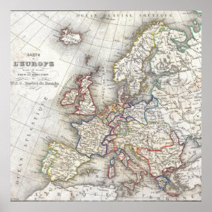 Poster Mapa Antigo da Europa
