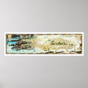 Poster Mapa antigo da Fairyland por Bernard Sleigh