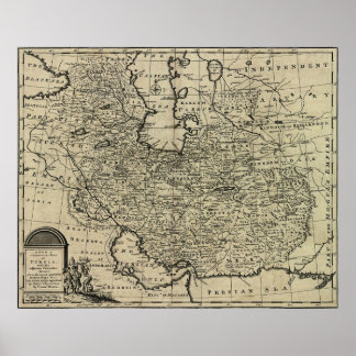 Póster Mapa antigo da Pérsia (1747)
