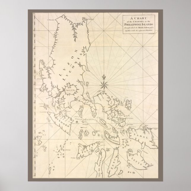 Poster Mapa antigo das Filipinas (Frente)