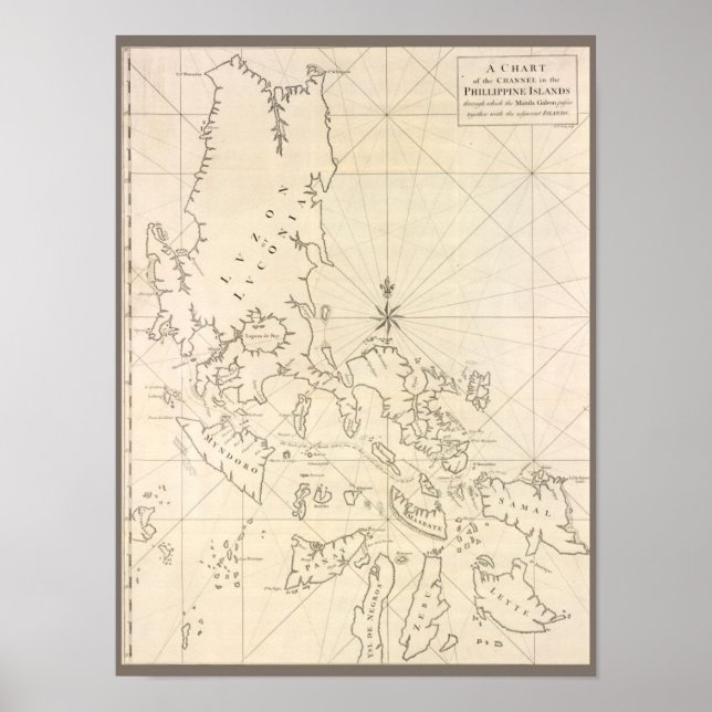 Poster Mapa antigo das Filipinas (Frente)