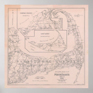 Poster Mapa antigo das MÃES do Bacalhau (1891)