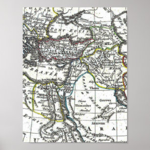 Póster Mapa antigo de Médio Oriente