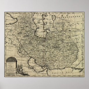 Póster Mapa antigo de Persia (1747)