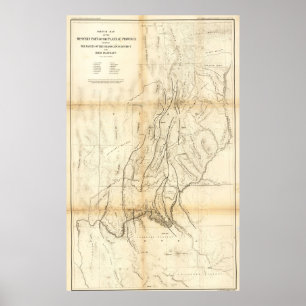 Poster Mapa Antigo do Grand Canon 1883