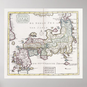 Poster Mapa antigo do Japão   1769