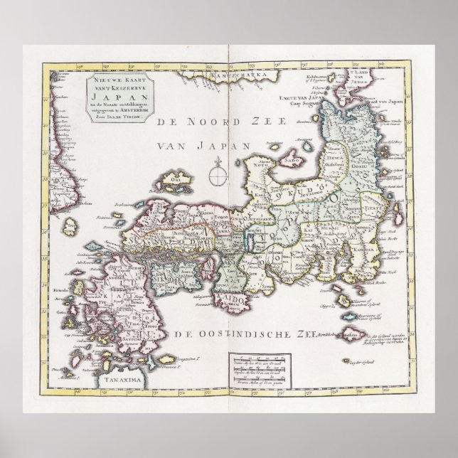 Poster Mapa antigo do Japão | 1769 (Frente)