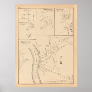 Poster Mapa antigo do NH Hudson (1892)