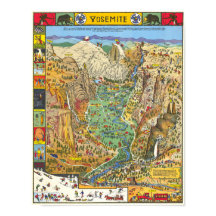 Mapa Antigo do Parque Nacional de Yosemite 1931