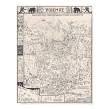 Mapa Antigo do Parque Nacional de Yosemite 1931
