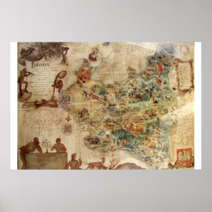 PÓSTER MAPA ANTIGO DO POLÔNIA