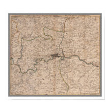 Mapa antigo do século XVIII de Londres