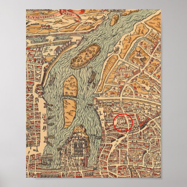 Poster Mapa Antiquado das Vias Navegáveis de Londres (Frente)