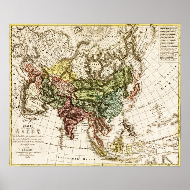 Poster Mapa ÁsiaPanorâmicaÁsia 12 (Frente)