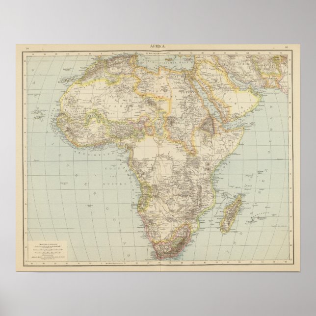 Póster Mapa Atlas da África (Frente)