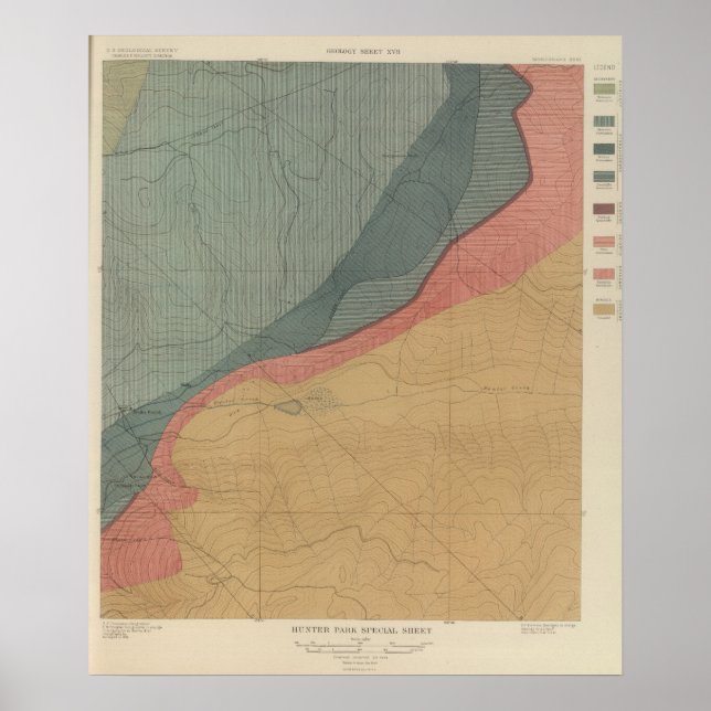 Póster Mapa Atlas de Folhas Especiais do Hunter Park (Frente)