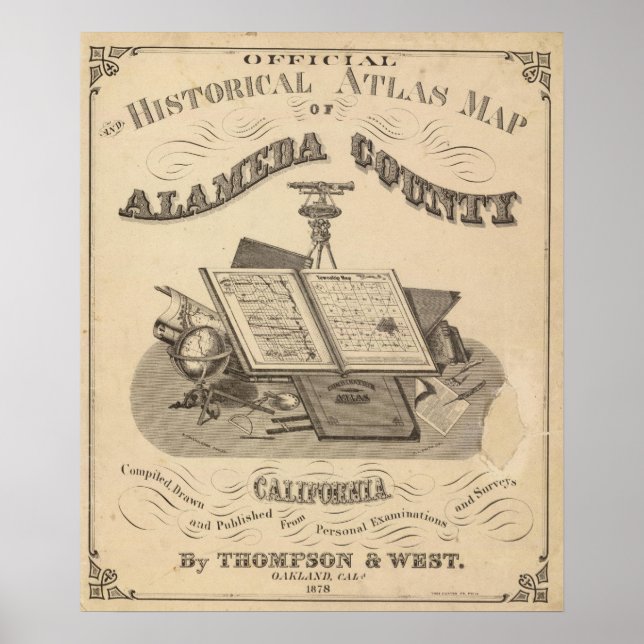Póster Mapa atlas do Condado de Alameda (Frente)