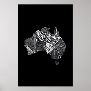 Póster Mapa australiano Aussie Aussie Aussie Ōi Ōi