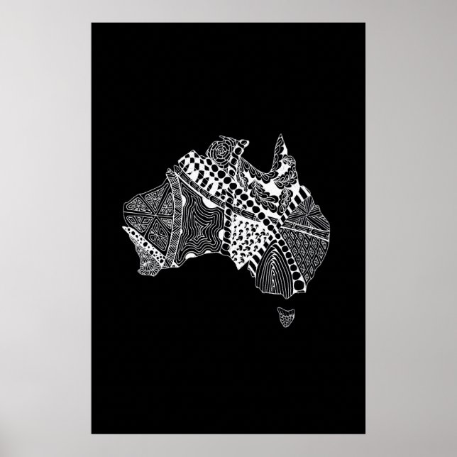 Póster Mapa australiano Aussie Aussie Aussie Ōi Ōi (Frente)