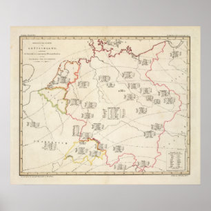 Poster Mapa Botânico da Alemanha