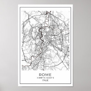Poster Mapa Branco de Roma - Decência do Mapa Branco e Pr