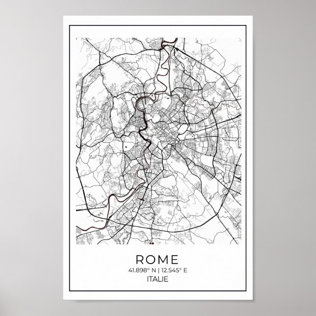 Poster Mapa Branco de Roma - Decência do Mapa Branco e Pr (Frente)