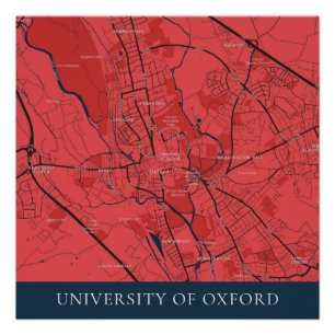 PÓSTER MAPA BRITÂNICO DO ESBOÇO DA UNIVERSIDADE DE OXFO