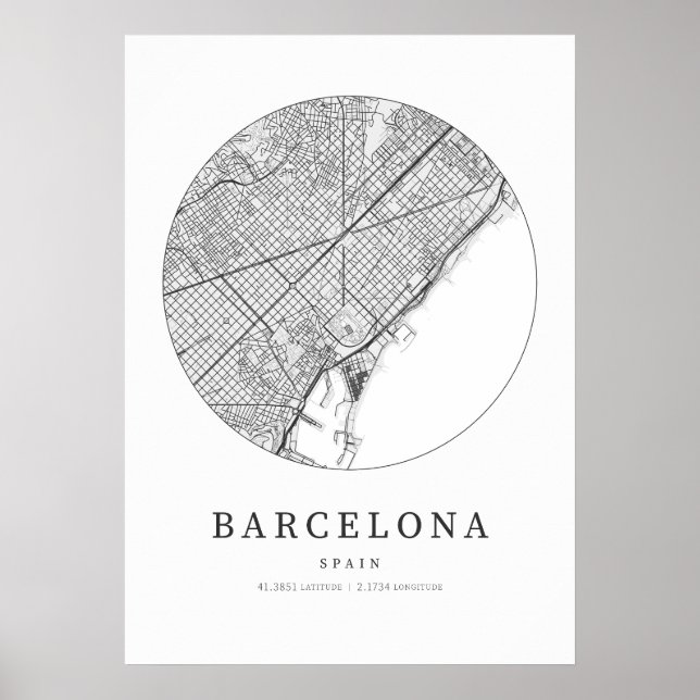 Poster Mapa cartográfico de Barcelona (Frente)