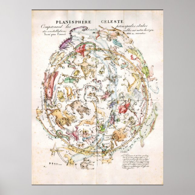 Poster Mapa Celestial da Vintage (Frente)