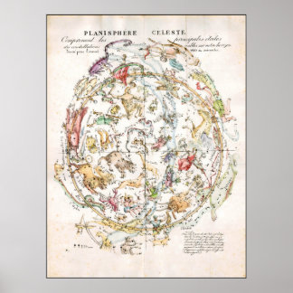 Poster Mapa Celestial da Vintage