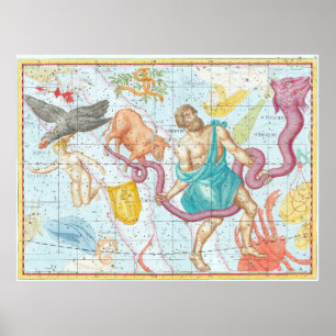 Poster Mapa Celestial de 1801