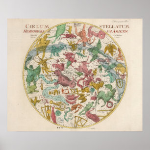 Poster Mapa Celestial Vintage