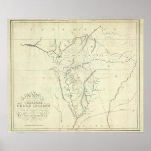 Póster Mapa Cherokee