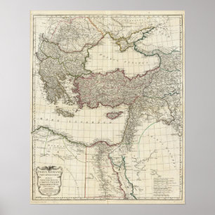 Poster Mapa clássico de Roma