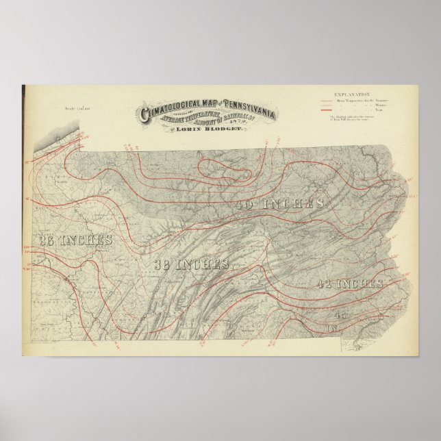Póster Mapa climatológico da Penn (Frente)