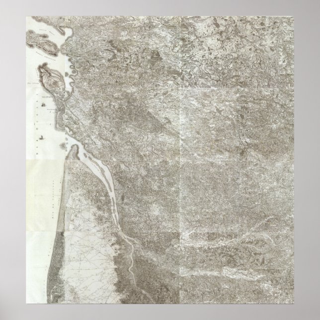 Póster Mapa composto da França 3 (Frente)