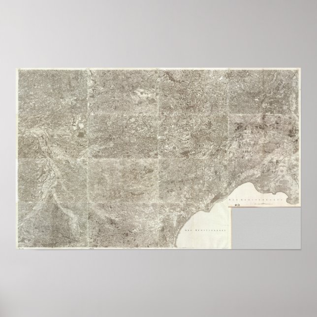 Póster Mapa composto da França 7 (Frente)