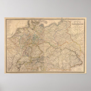 Póster Mapa composto de Alemanha