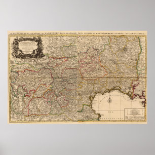 Póster Mapa composto de pagamentos franceses