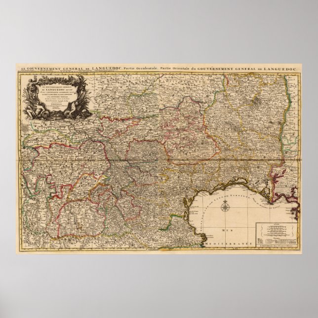 Póster Mapa composto dos colonatos franceses (Frente)