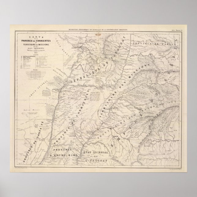 Póster Mapa, Corrientes Prov, Missão Terr (Frente)